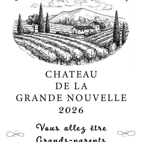 Annonce grossesse étiquette bouteille de vin de bordeaux
