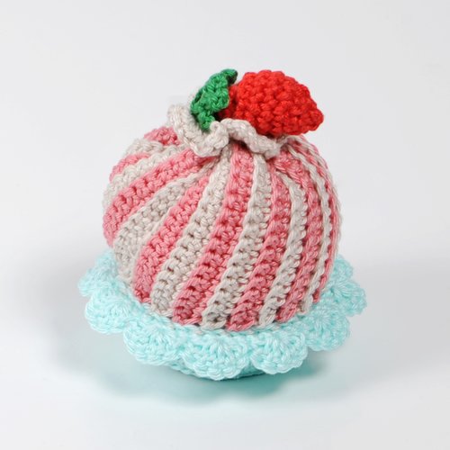 Cupcake aux fraises en crochet