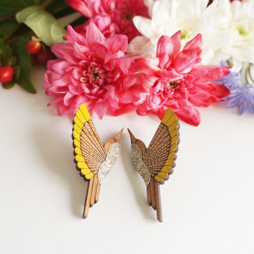 Boucles d'oreilles colibris