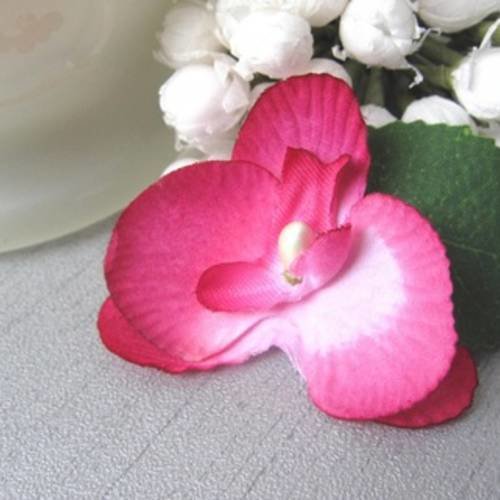 Boutonnière rose fuchsia orchidée 