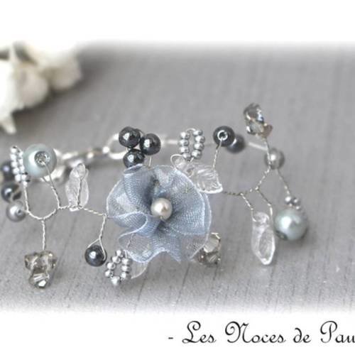 Bracelet mariage gris daisy collection 'torsade' a 