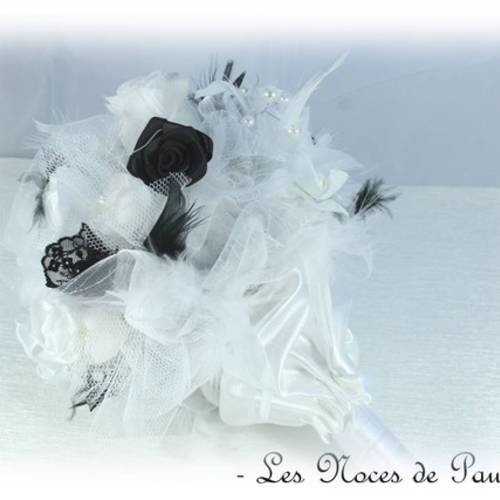 Bouquet de mariée blanc et noir eternel a 