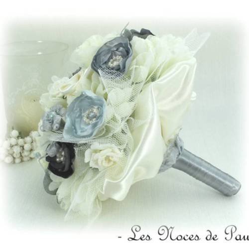Bouquet de mariée gris ivoire 'eternel' c 