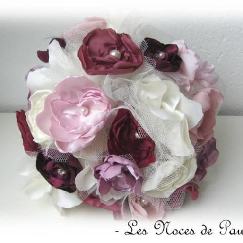 Bouquet de mariée vieux rose et ivoire eternel 