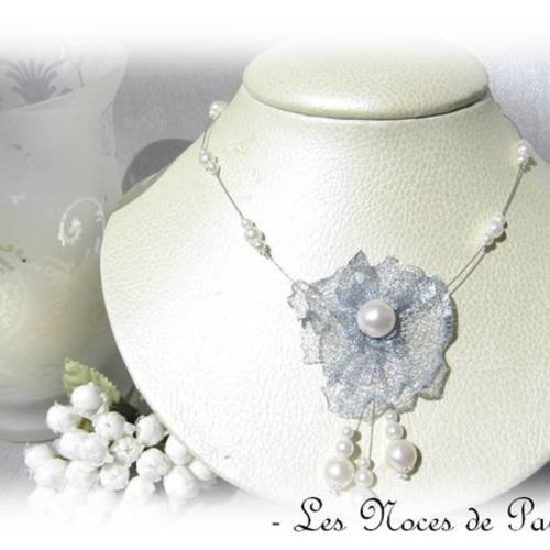 Collier mariage blanc et gris innocence collection 'tradition' 