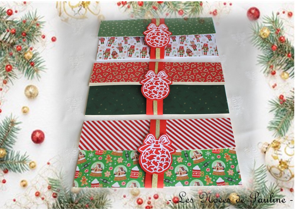 Lot de Pochettes cadeau, enveloppe Noël, porte chèque, billet