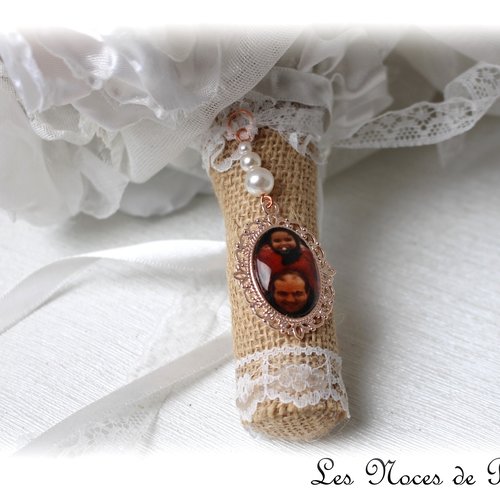 Médaillon souvenir pour bouquet de mariée, pendentif photo personnalisé or rose