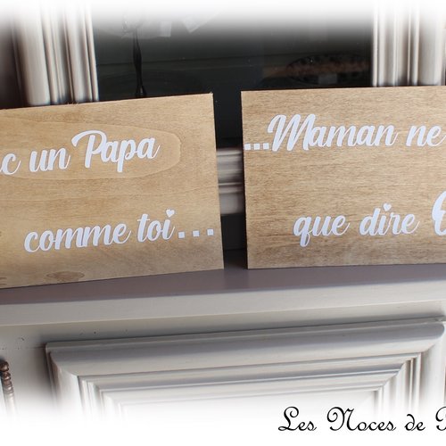 Pancarte mariage sur-mesure  'avec un papal comme toi' en bois,  panneau cortège humour