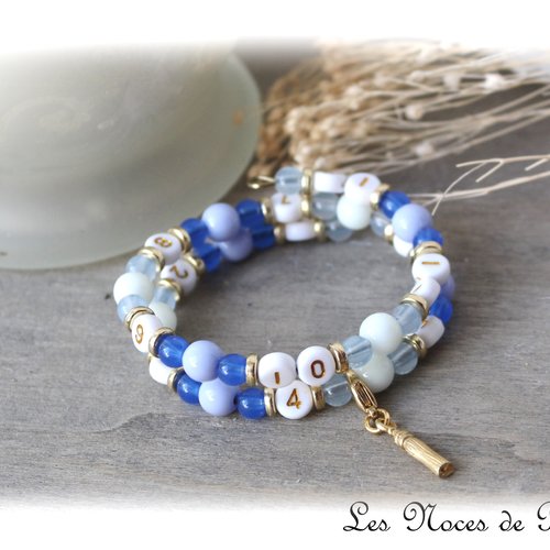 Bracelet d'allaitement bleu, cadeau de naissance