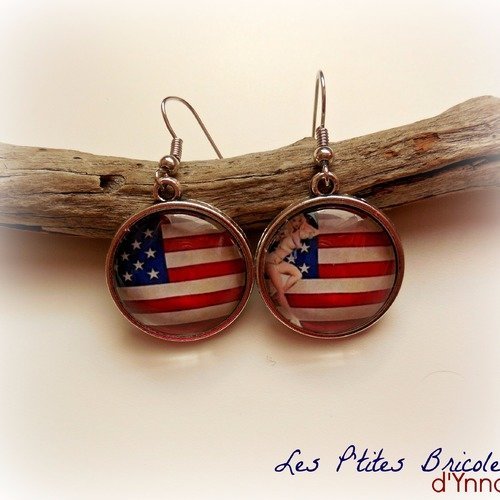 Boucles d'oreille pin-up américaine 