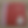 Carte carrée double  "joyeux noël"  , coloris rouge  , décors sapin et étoiles en bois + enveloppe assortie