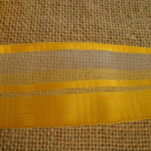 Ruban   en synthétique  , coloris  jaune  , largeur 3,8 cm