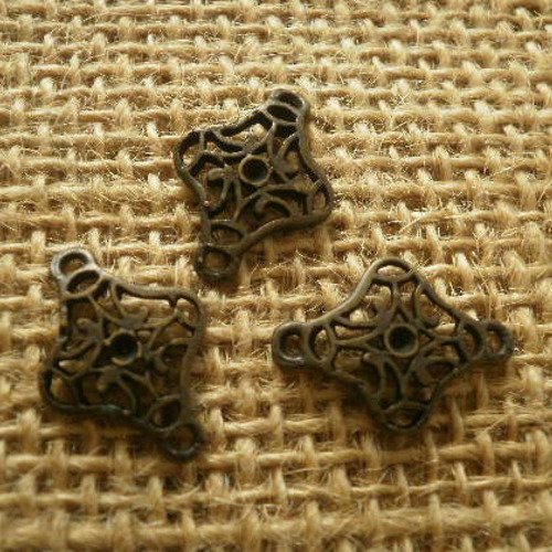 Lot de 8 connecteurs losanges pour bijoux en métal bronze , taille 1,8 / 1,3 cm