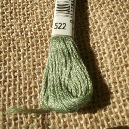 Echevette de fil mouliné  25 en coton  dmc ,  coloris 166 vert