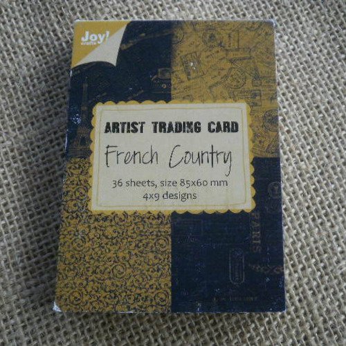 Bloc de papiers décoratifs , thème "french country"  ,  9 dessins coloris différents , taille 8,5 x 6 cm