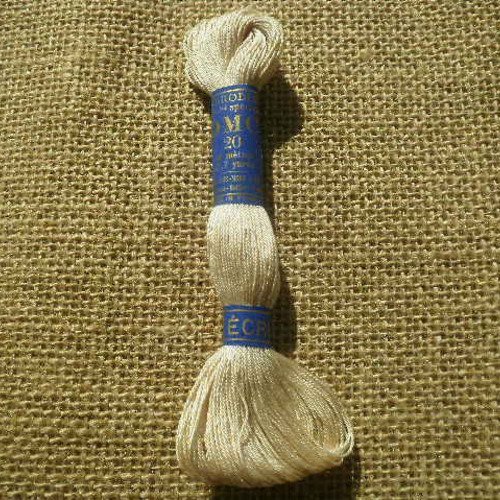 Echevette ancienne de fil à broder numéro 20  en coton  dmc ,  coloris écru