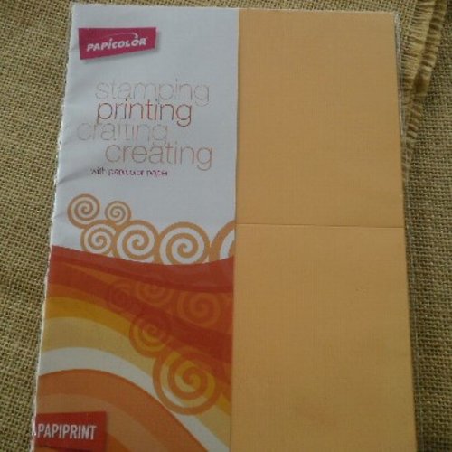 Lot de 6 papiers pour cartes doubles , coloris orange clair , taille 12 x 17,2 cm
