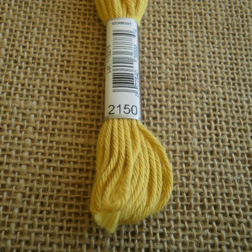 Echevette de coton à canevas retors dmc , numéro 4 , coloris 2150 jaune 