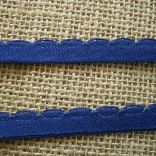 Dentelle de bordure  en coton , coloris bleu marine  , largeur  10 mm 