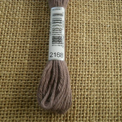 Echevette de coton à canevas retors dmc , numéro 4 , coloris 2168 marron taupe