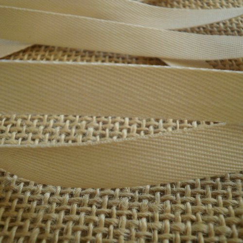 Deux mètres de ruban gros grain en polyester , coloris beige , largeur 10 mm