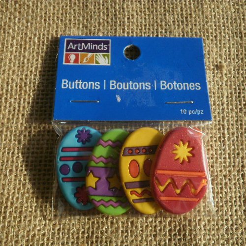 Sachet de 10 boutons à coudre en plastique , thème "ballons"  , différents modèles , coloris et tailles