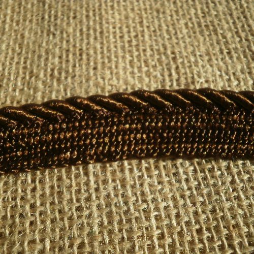Passepoil torsadé en  coton et acrylique  , coloris  marron , largeur 1,7 cm
