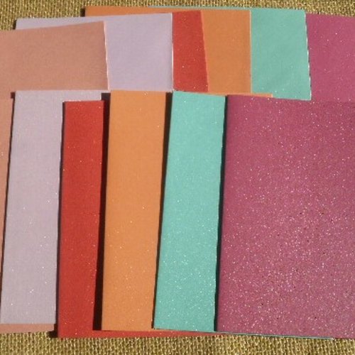 Lot (8) de 6 cartes rectangulaires doubles + enveloppes , coloris multicolore , taille 10,5 x 14,7 cm
