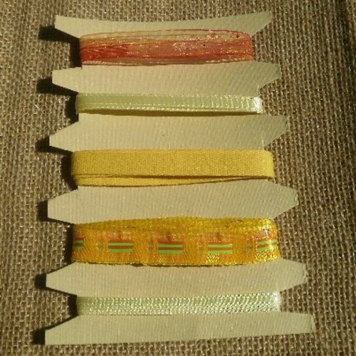 Assortiment (54) de 5 rubans  , coloris jaune et orange , taille 0,3 - 0,8 - 10 et 15 mm