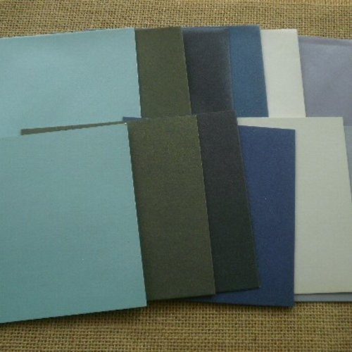 Lot (1) de 6 cartes carrées doubles + enveloppes , multicolores , taille 12 cm