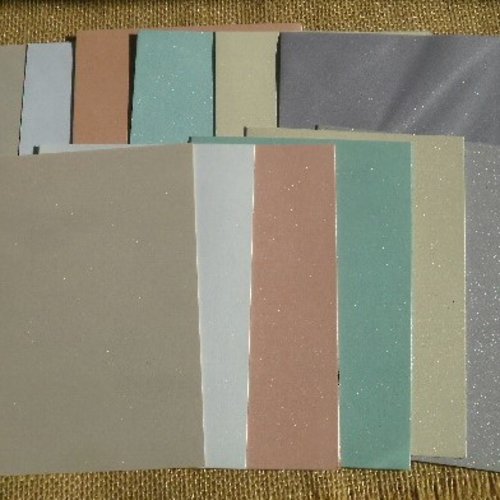 Lot (7) de 6 cartes rectangulaires doubles + enveloppes , coloris multicolore , taille 10,5 x 14,7 cm