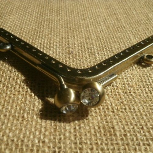 Fermoir à coudre pour porte monaie , petite bourse en métal bronze , taille 11,5 x 8,5 cm
