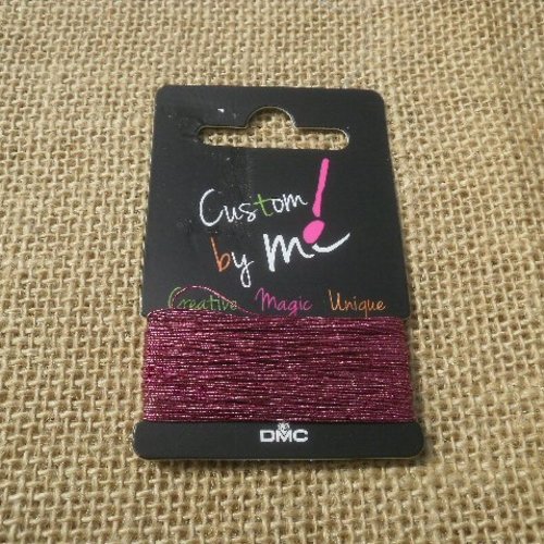Plaque de 10 mètres de fil  à broder dmc  "custom by me " , coloris vieux rose métal 9130