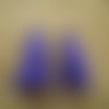 Lot de 2 petits pompons gland avec un anneau  , coloris violet , taille 4 cm 