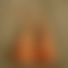 Petit pompon gland x 4 , coloris orange , taille 8,5 cm