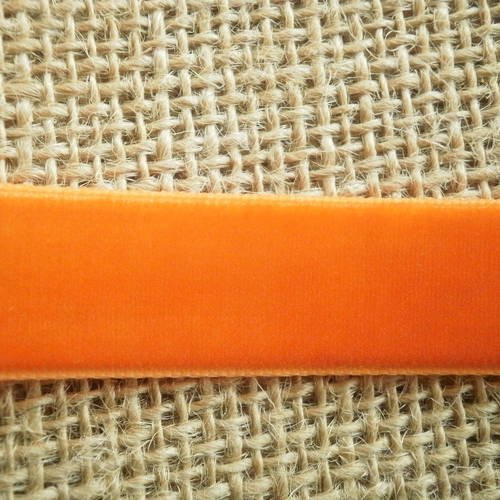 Ruban de velours , largeur  16 mm , coloris  orange 