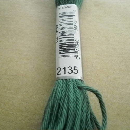 Echevette  de coton à broder  retors dmc , numero 4  , coloris 2135  vert 