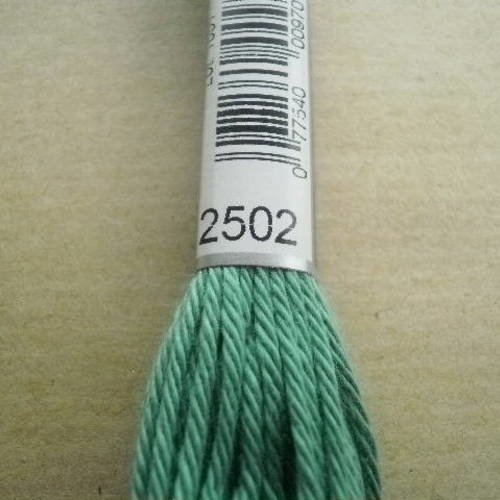 Echevette  de coton à broder  retors dmc , numero 4  , coloris 2502  vert 