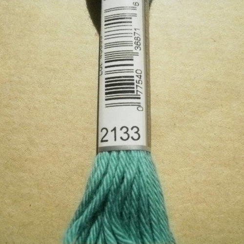 Echevette  de coton à broder  retors dmc , numero 4  , coloris 2133 vert 