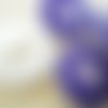 Boutons à deux trous  ronds en plastique ,  coloris violet et blanc  , diamètre 28 mm
