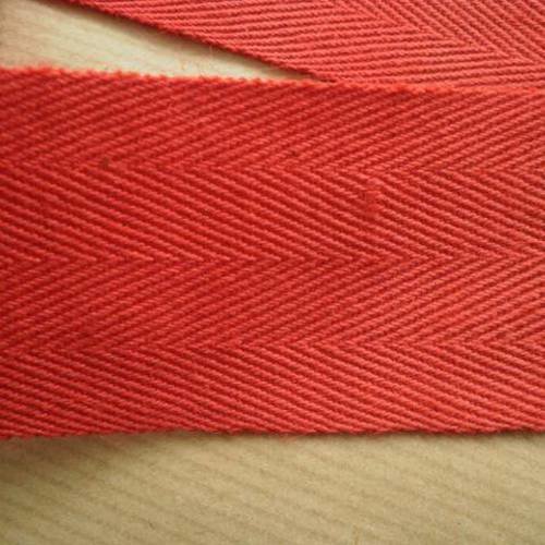 Large ruban gros grain  en coton  ,  coloris rouge , largeur  5 cm 