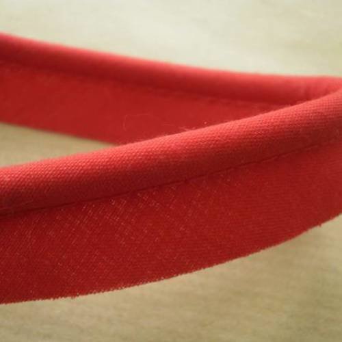Large ruban  passepoil en  coton   , coloris  rouge , largeur 2 cm