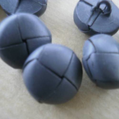 Lot de 2 boutons  ronds en plastique  imitation bouton en cuir , coloris  gris , diamètre  17 mm  