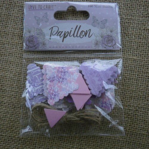 Sachet de 100 découpes  triangulaires pour scrapbooking  , coloris rose , violet et mauve , différentes tailles
