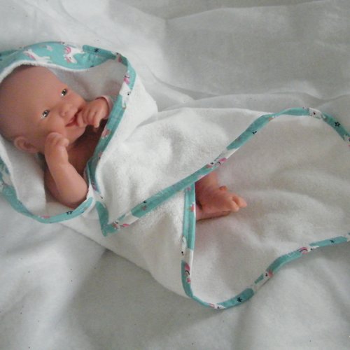 Vêtement de poupon bébé Reborn ensemble naissance bleu 40-45 cm