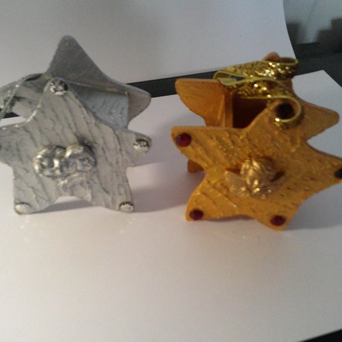 Petits paniers - lot 2 paniers  forme étoiles, anges