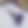 Boucles d'oreilles perle verre violet et spirale argenté - acier inoxydable