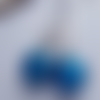 Boucles d'oreilles pierre verre murano bleu, nacré et infini argenté - acier inoxydable