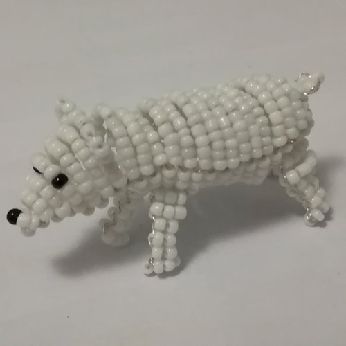 Sculpture Ours En Fil De Perles – Neiman Marcus – Animal En Fil Métallique – Déco