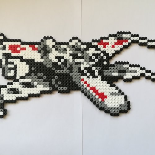 Star wars vaisseau x-xing - décoration en perles à repasser hama - pixel art - geek art